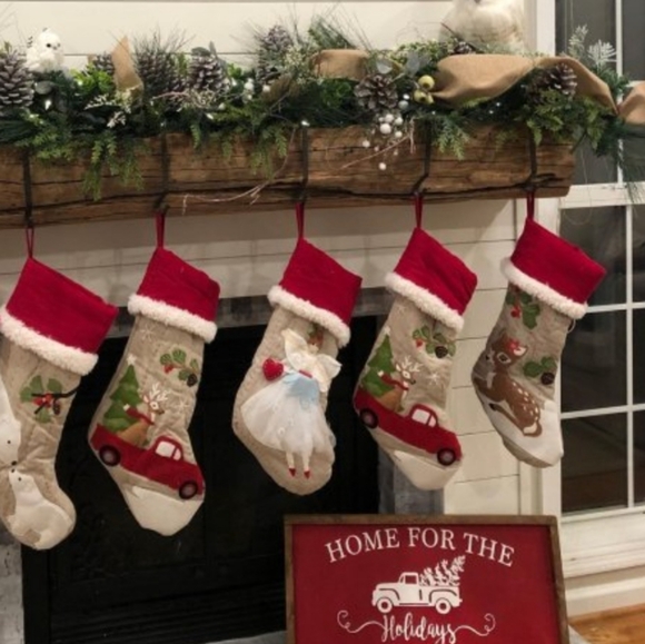 Pottery Barn Woodland Stocking Truck with Reindeer - Jaxton - red & tan - Picture 12 of 13